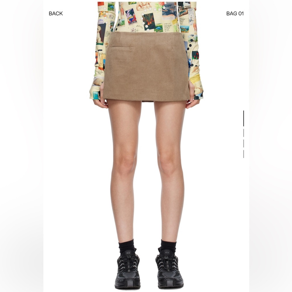 Sandy Liang Taupe Crombie Miniskirt